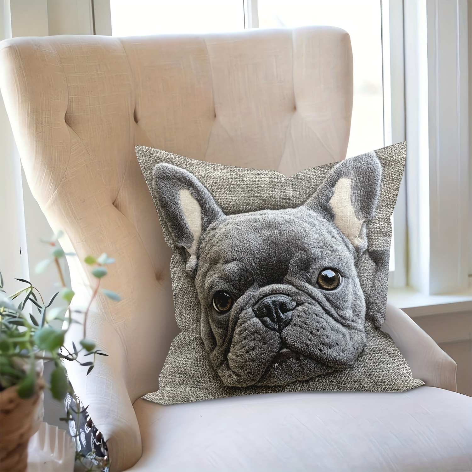 

Housse de Coussin de Noël, 18x18 Pouces, avec Animaux Mignons en , Fermeture Éclair, Lavable en Machine, Polyester - Convient à Tous Types de Pièces, Décoration Maison, Housse de Coussin, Non-Broderie