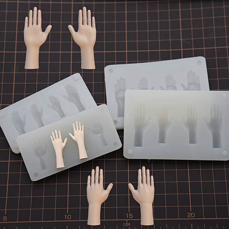 E-shop 2er-Set DIY ultraleichte Polymer-Ton-Weichton-proportionale /Handflächenform Silikonform, große kleine für Harzton-Silikonform