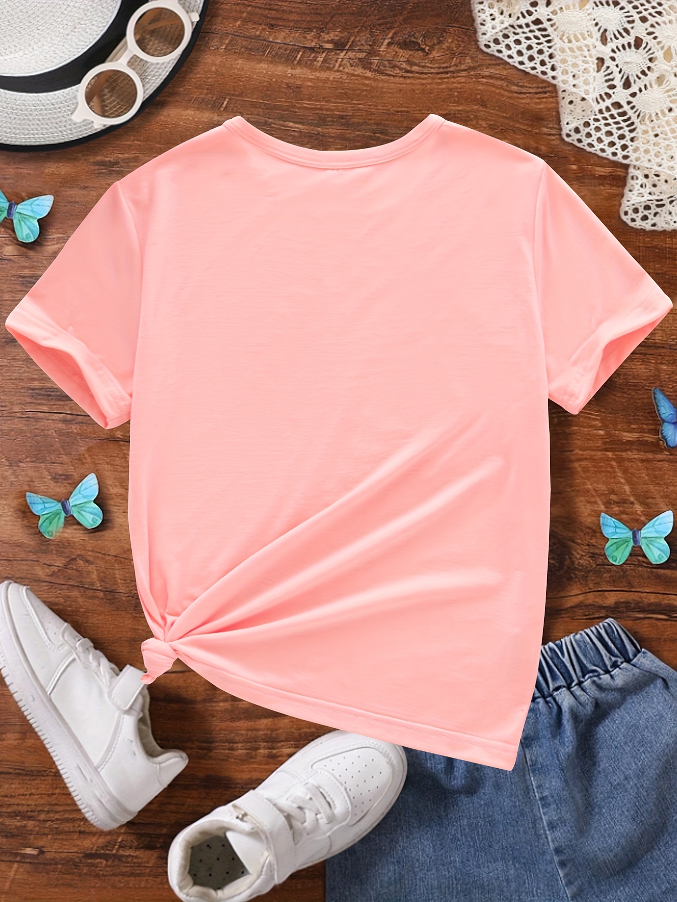 T-shirt Enfant Fille "I Got An A+ In Talking" Avec Chat - Taille XL - Rose