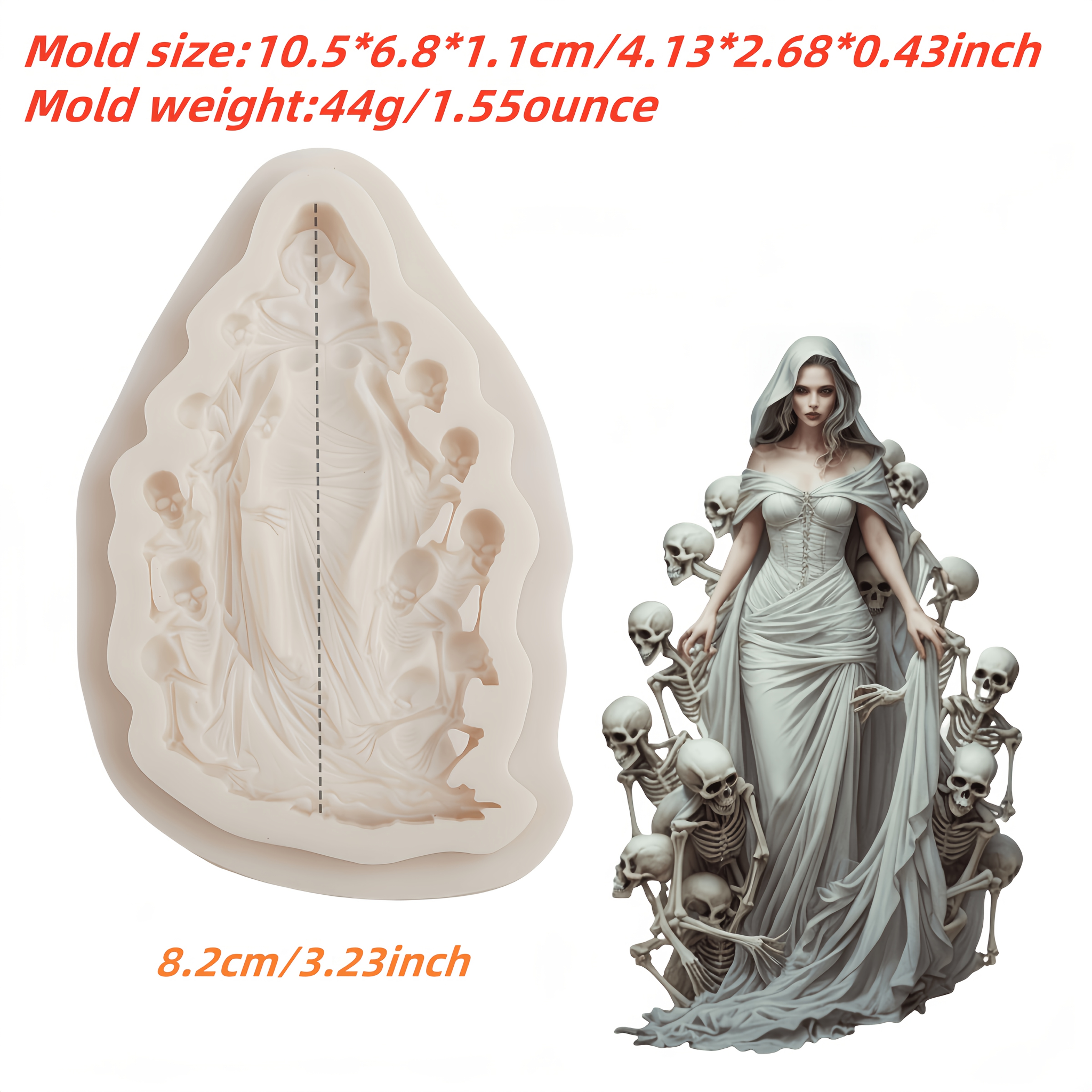 Image of 1pc Piece Of Red Robe Queen Silicone Mold, Creative Cake Dessert Chocolate Shape, Handmade Candy And Pastry Flipping Mold, Handmade Craft Casting Mold, Is An For Halloween Baking