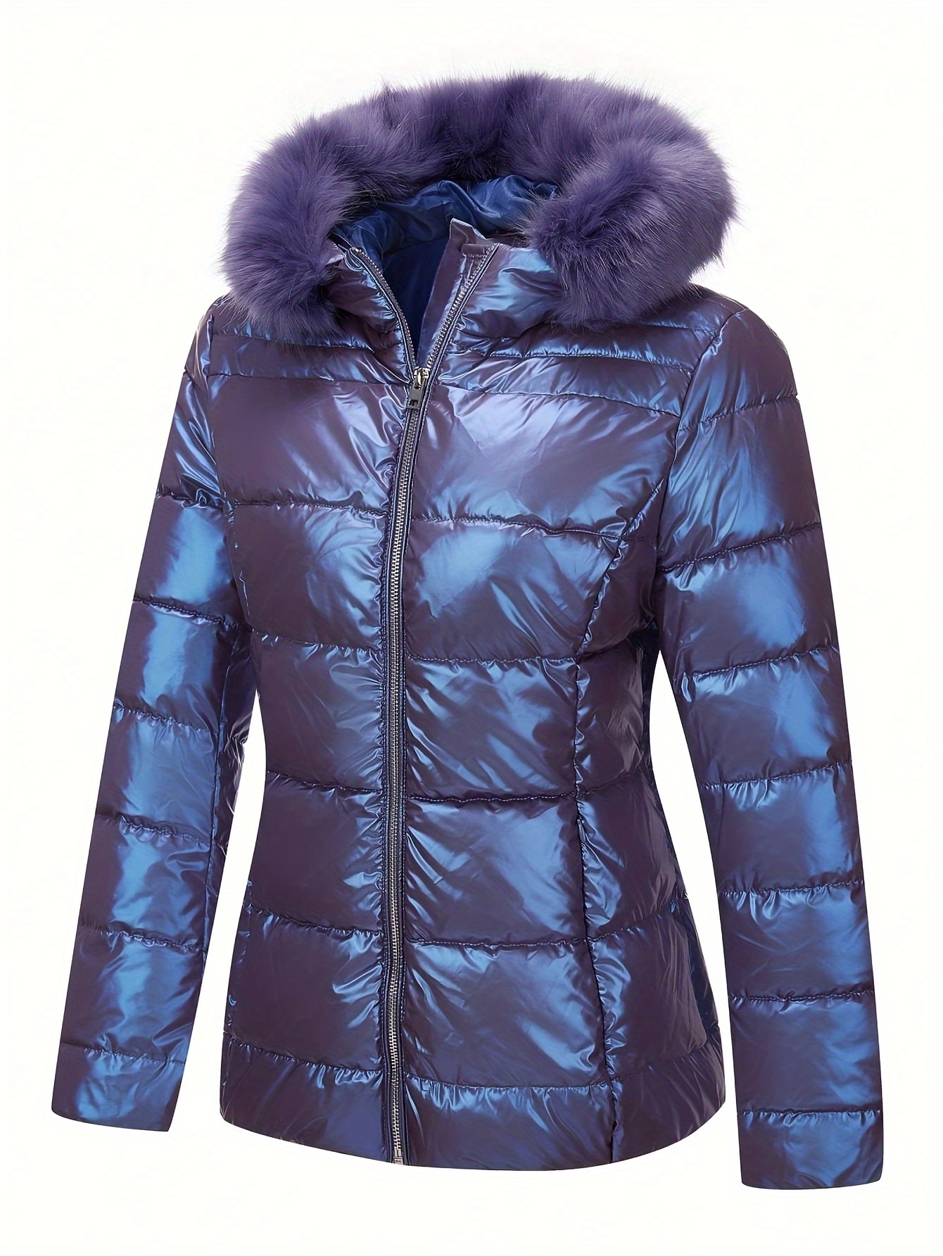 Pelo Azul Chaqueta Con Capucha De Pelo Mujer Chaqueta Tommy