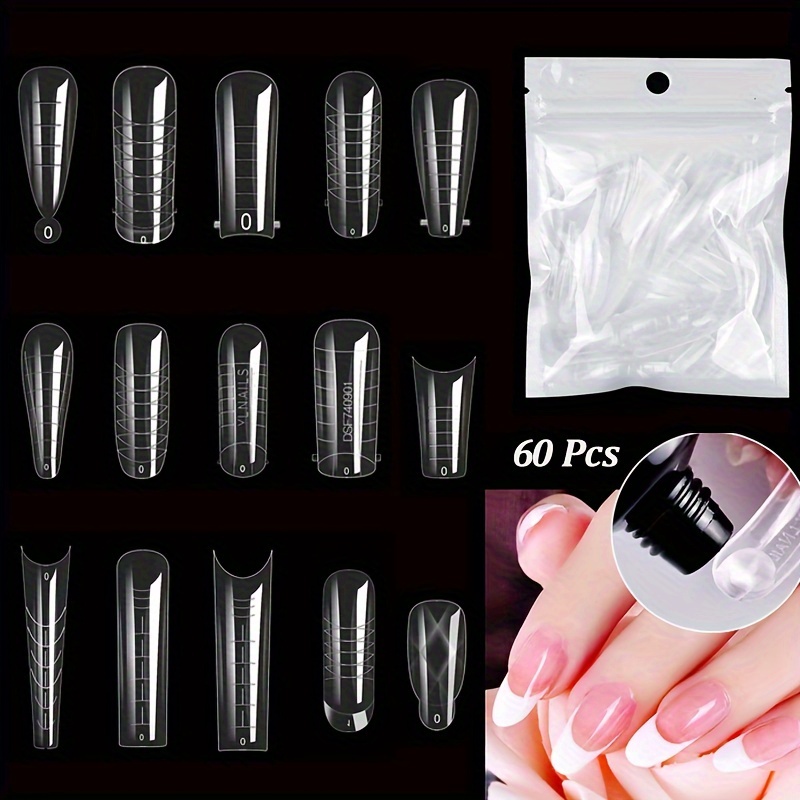 

Jearlyu 60pcs Nail Extension Forms Set - Uv Gel & Acrylic Compatible, Manicure Tips For Professional Nails, Nail Tech Supplies