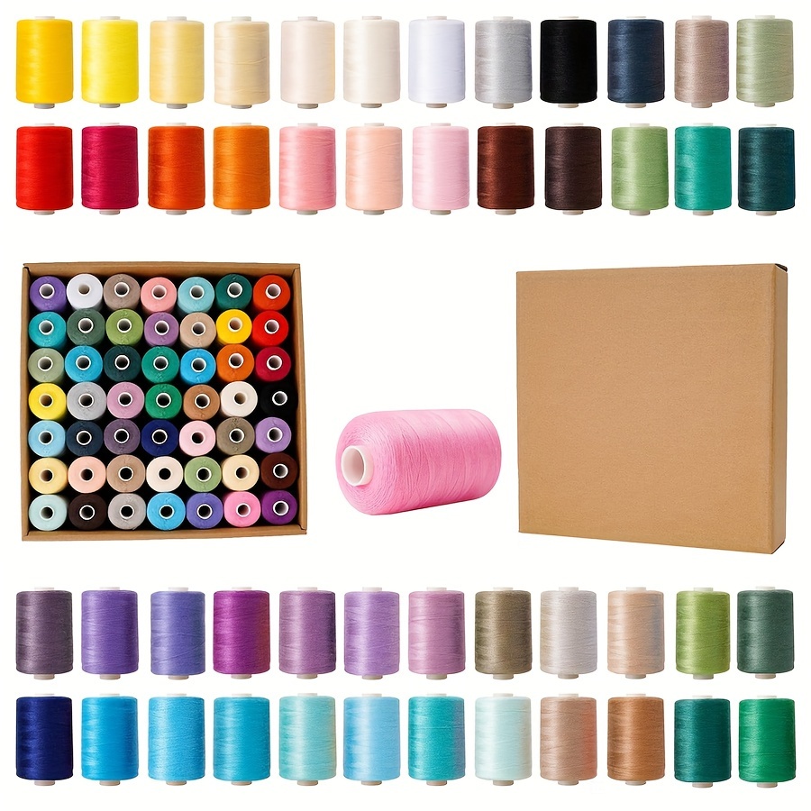 Sewing Thread-49 Spools Of Polyester Thread For Sewing Machine For Beginners, Hand Stitching And Quilting-1000 Yds Each In 49 Colors