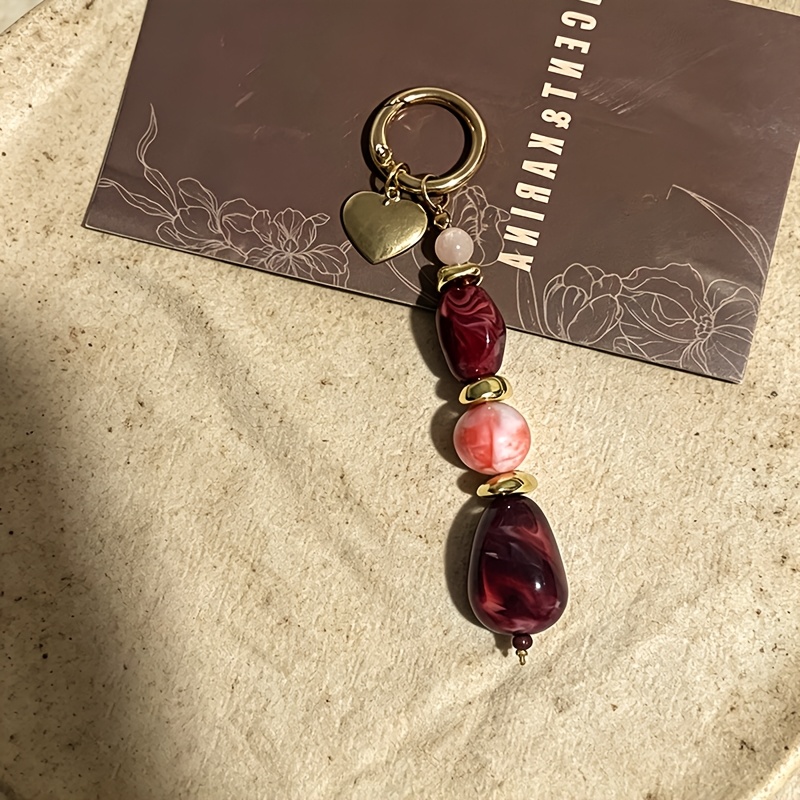 TEMU Women's Key Chain Bag Charm Red Easy Design Gift Key Pendant Christmas Women Keychain