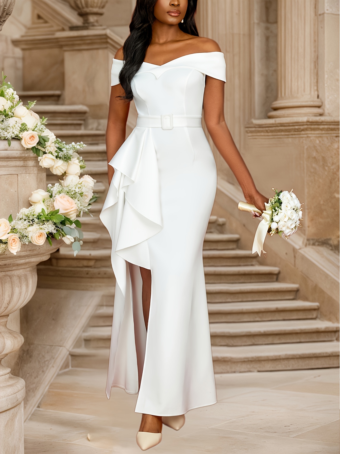 white abaya dress Blissful Purity Abaya Dress