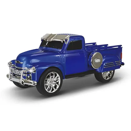 vintage 1953 blue pickup truck speaker portable wireless wireless speaker with built in microphone led lights fm radio usb rechargeable 1200mah battery retro for music lovers portable classic pickup replica detailed grille design