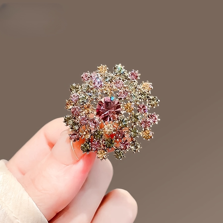 TEMU A Vintage Daisy Dandelion Design Brooch With Colored For Women,christmas Gift