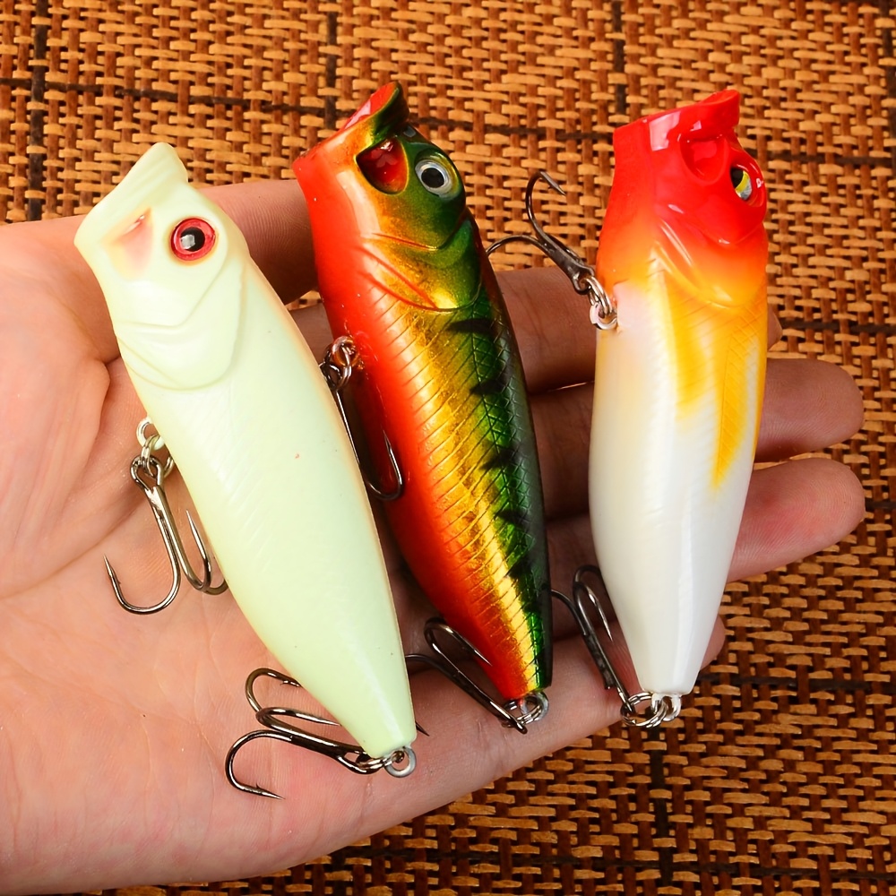 Esca Artificiale In Legno Grande Popper Richiamo Attrezzatura Da Pesca Esca Esca Pesce Richiamo Topwater Simulazione Esca Attrezzatura Da Pesca In Mare(giallo Arancio - 10