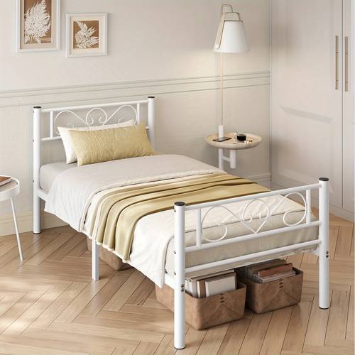 single bed frame metal bed frame fits 90 x 190 cm mattress easy assembly for small spaces