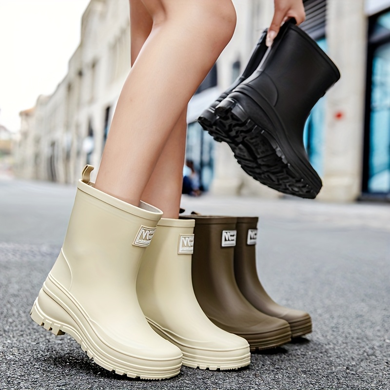 new stylish rain boots women calf non slip thick sole Temu Canada