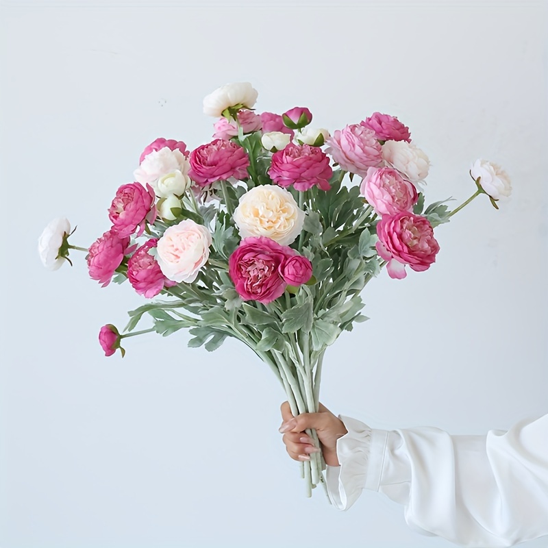 

Bouquet - 3 & Ranunculus Asiaticus, For Weddings, Engagements, | No Vase Included