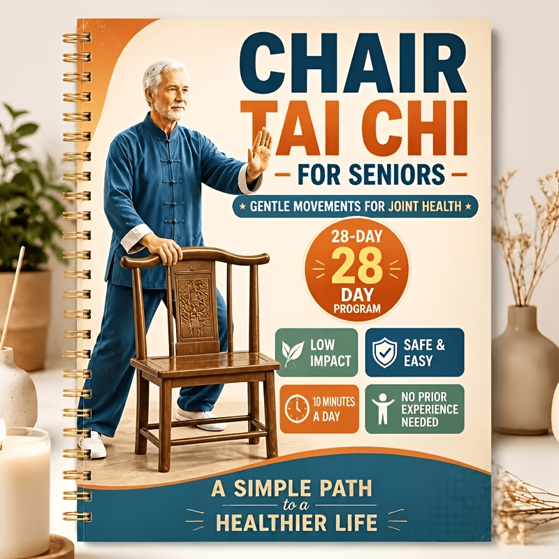 TEMU Guide d'exercices de Tai Chi pour les seniors de plus de 60 ans : Un programme d'entraînement doux de 10 minutes pendant , fitness de faible
