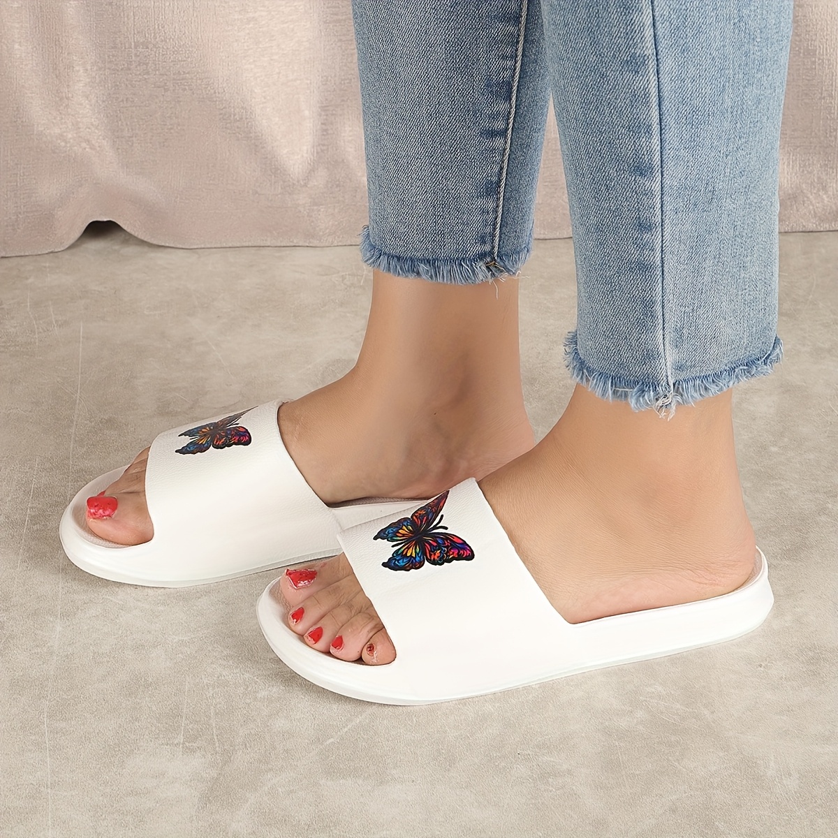 womens summer eva slide sandals with vibrant   print lightweight durable and comfortable thick sole for indoor outdoor wear casual slip   indoor footwear vibrant sandals eva material Product details 5