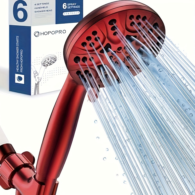 

6 Functions Handheld Shower Head Set, High Flow Bathroom Shower Head With Handheld Replacement Tool-free 1-min Installation With 59 Inch Hose Holder Teflon Tape