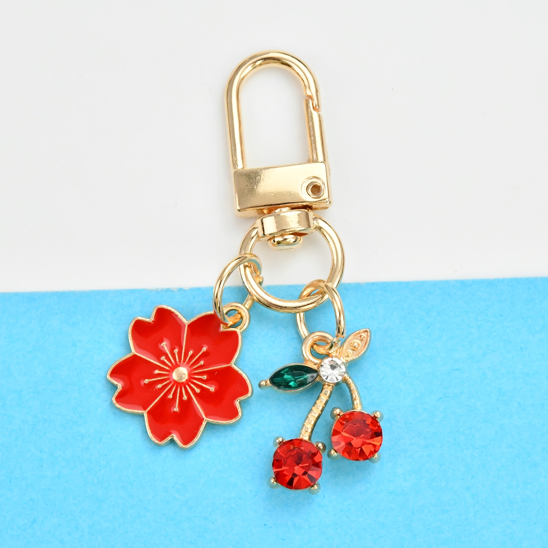 Portachiavi A Forma Di Ciliegia - Ciondolo Carino Per Borse, Chiavi O Zaini (Idea Regalo Per Donne)