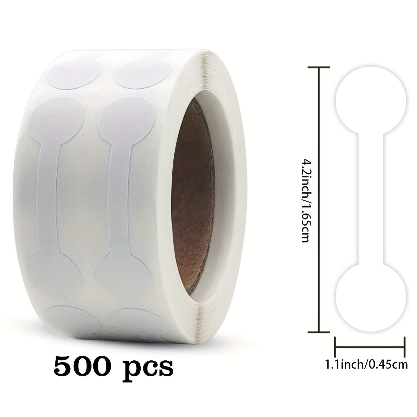 500 Labels/roll Jewelry Labels Paper/white 4.2x1.1 Cm Gift Tag Handmade Decoration Packaging Pvc Self-adhesive