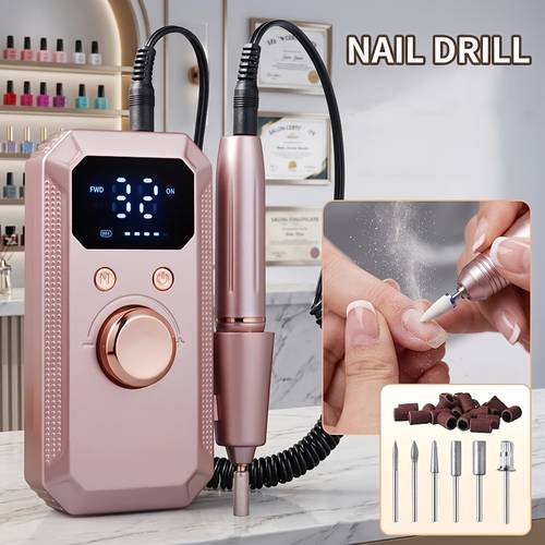 usb oplaadbare elektrische nagelboor set - 32 instelbare snelheden, draagbare nagel polisher en voetverzorgingstool, inclusief nagelboor en nagelriemduwer, geschikt voor thuis nagel salon, professionele nagel- en pedicure vormgevingstool