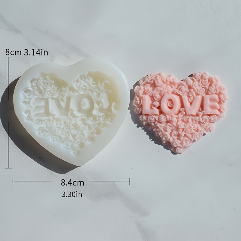 Image of 1pc, Love Rose Brand Car Scented Gypsum Pendant Scented Stone Homemade Candle Mold.
