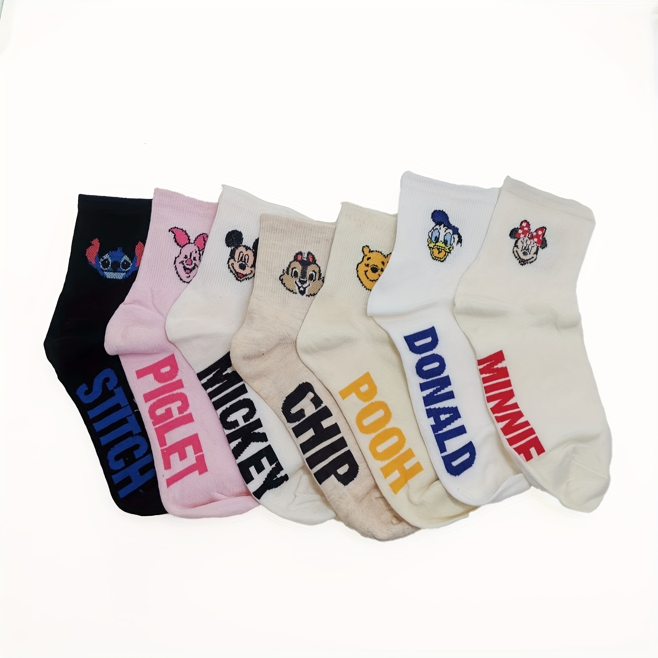 

5 Pairs Cartoon Anime Socks, College Style Cute & Breathable Mid Tube Socks, Women's Stockings & Hosiery