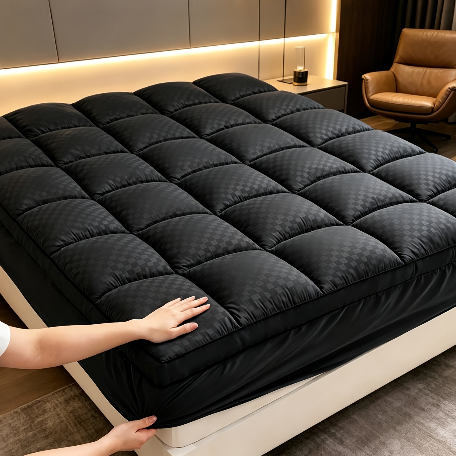 TEMU Cloud Sensing Mattress Protector, With Deep Elastic Pockets, 360-degree Coverage That Does Not Shift, Soft And Breathable Suitable For ,