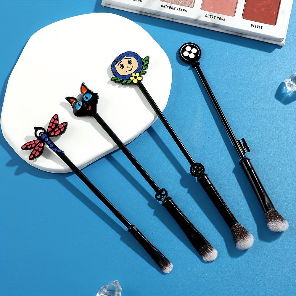 

5pcs, Creative Cartoon Film And Television Mother, Of Black Rod Beauty Tools Exquisite Smudge Brush, Eye Shadow Brush, Makeup Tools Single Pack, Accessories Practical Suit, Suitable For