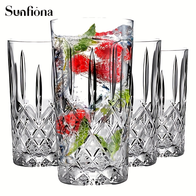 sunfiona 4 6pcs crystal texture whiskey glass glass wine glass beer festival wine glass coffee cup cold drink cup suitable for restaurant party wedding dinner