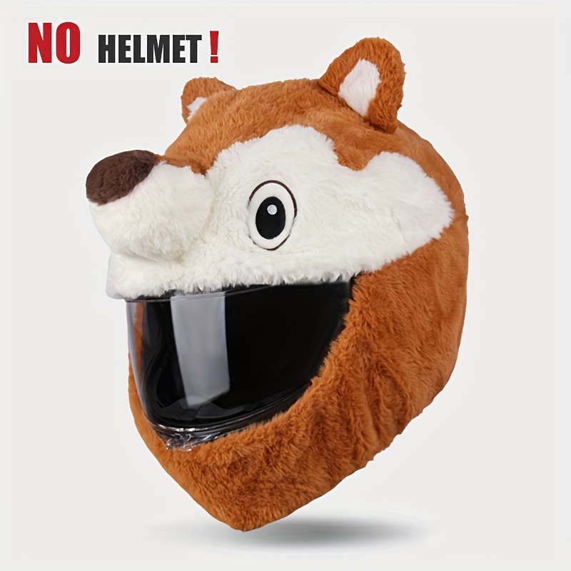 

New Helmet Cover Cute Cartoon Anti-scratch Plush Head Cover Full Helmet Uncovered Helmet Warm Motorcycle Helmet Cover No Helmet