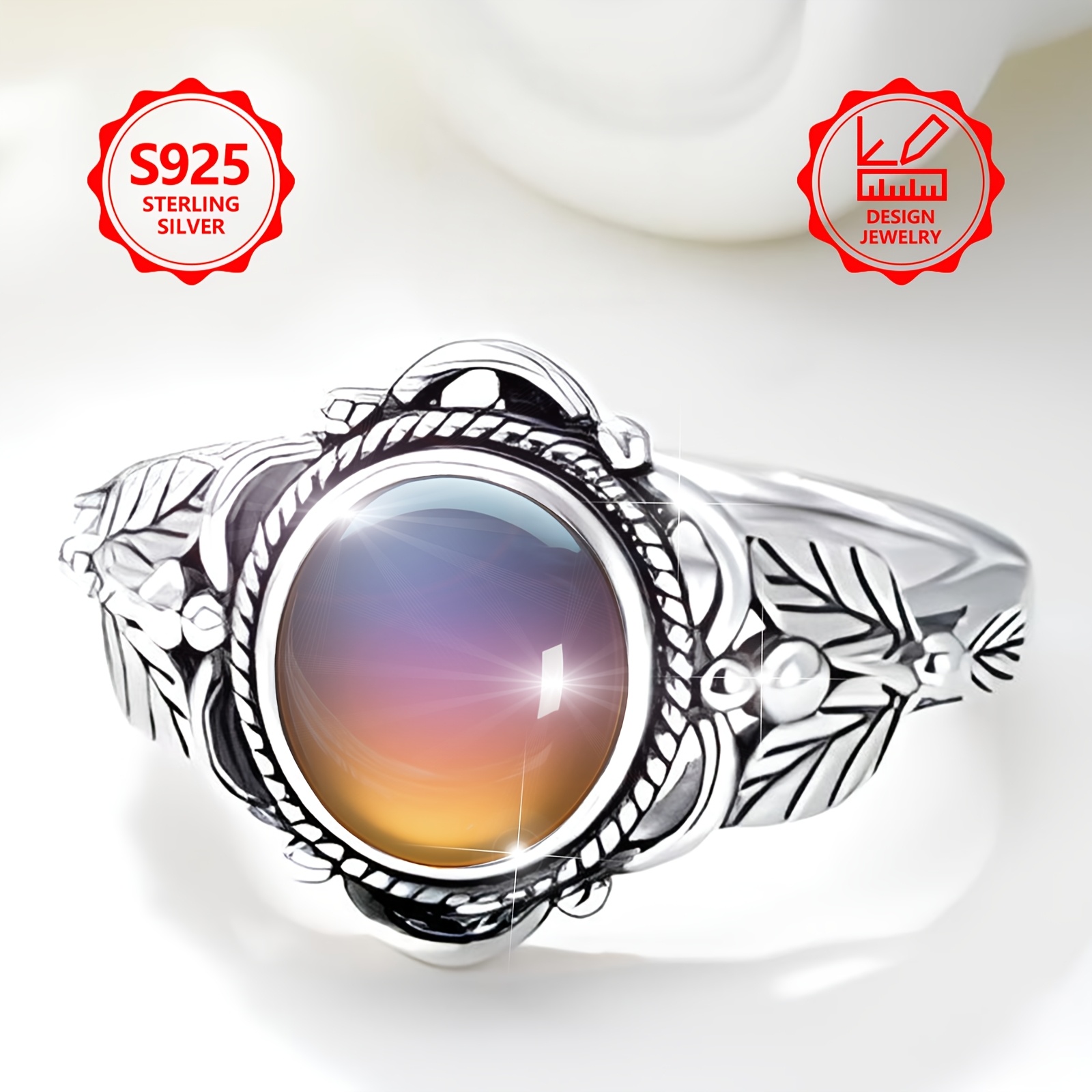 Women's Vintage Bohemian Style 925 Sterling Silver Ring