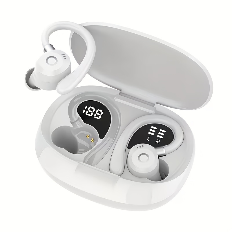 TEMU Hearnice Ear Buds Wireless Earbuds Bluetooth Headphones With 80h Playtime Led Display Case, Over-ear Hook With Mic, , Controls, Sports Earphones