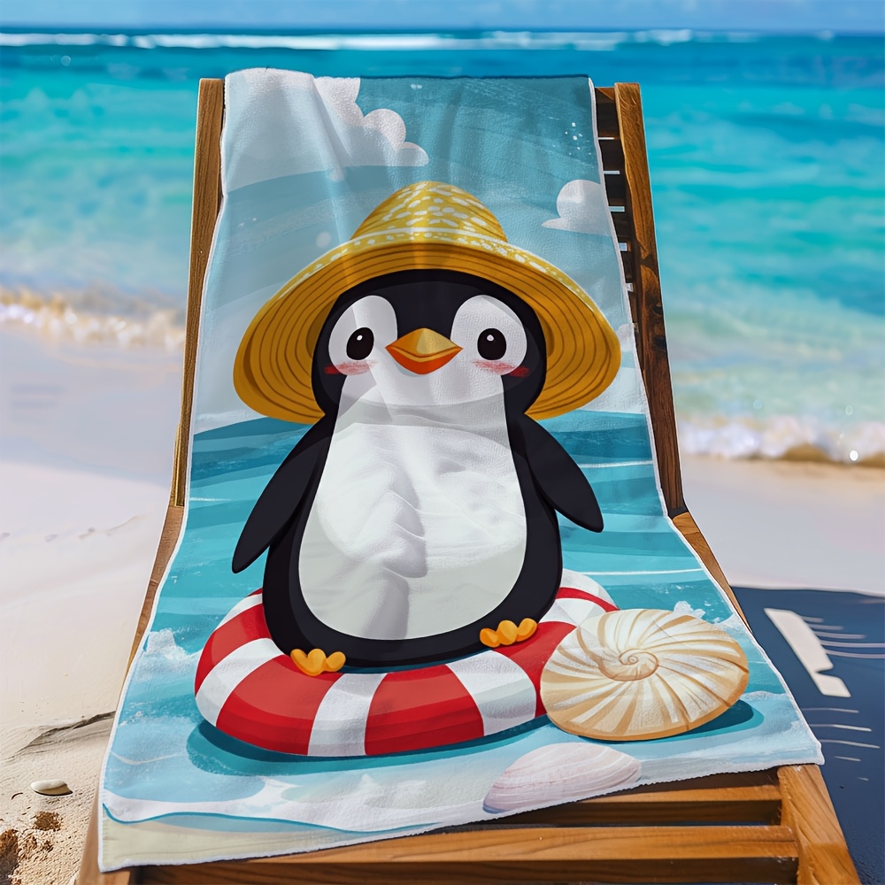1pc cartoon penguin beach towel quick dry microfiber swim Temu