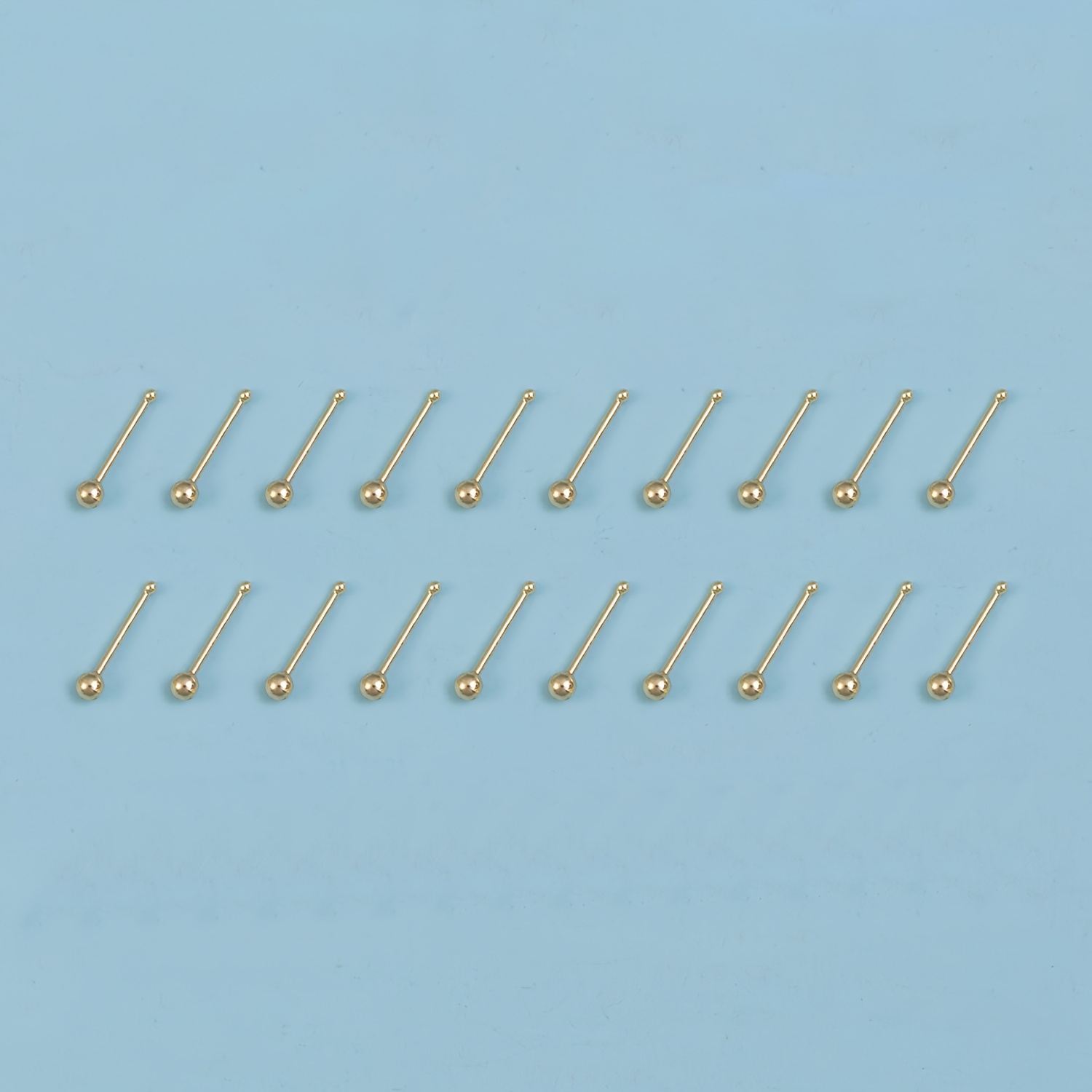 Image of 20/40pcs Small Nose Studs Round Ball Straight Rod Copper Tragus Cartilage Helix Stud For Women Nose Piercing Jewelry