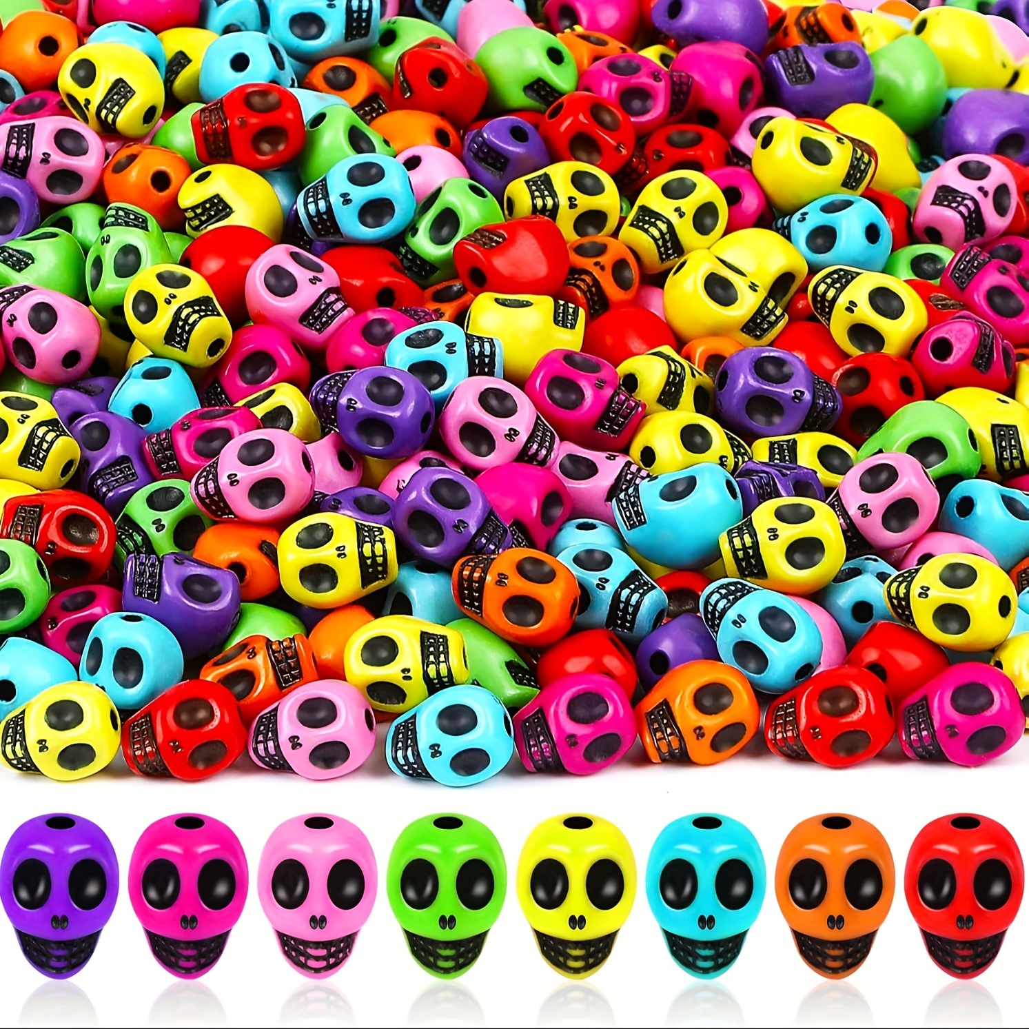 Image of 100pcs Halloween Beads, Acrylic Shaped Beads For Jewelry Making, Mature Style Sports & Game Themed Party Decorations, No Power Required, Halloween Decorations