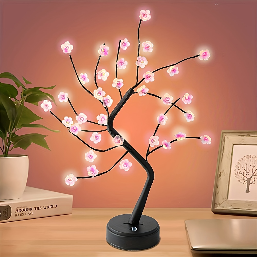 

1pc Led Cherry Tree Lights -diy Artificial Lights, Usb/battery Powered Touch Switch Fairy Lights Tree Lights With Multiple For Christmas Party Decoration