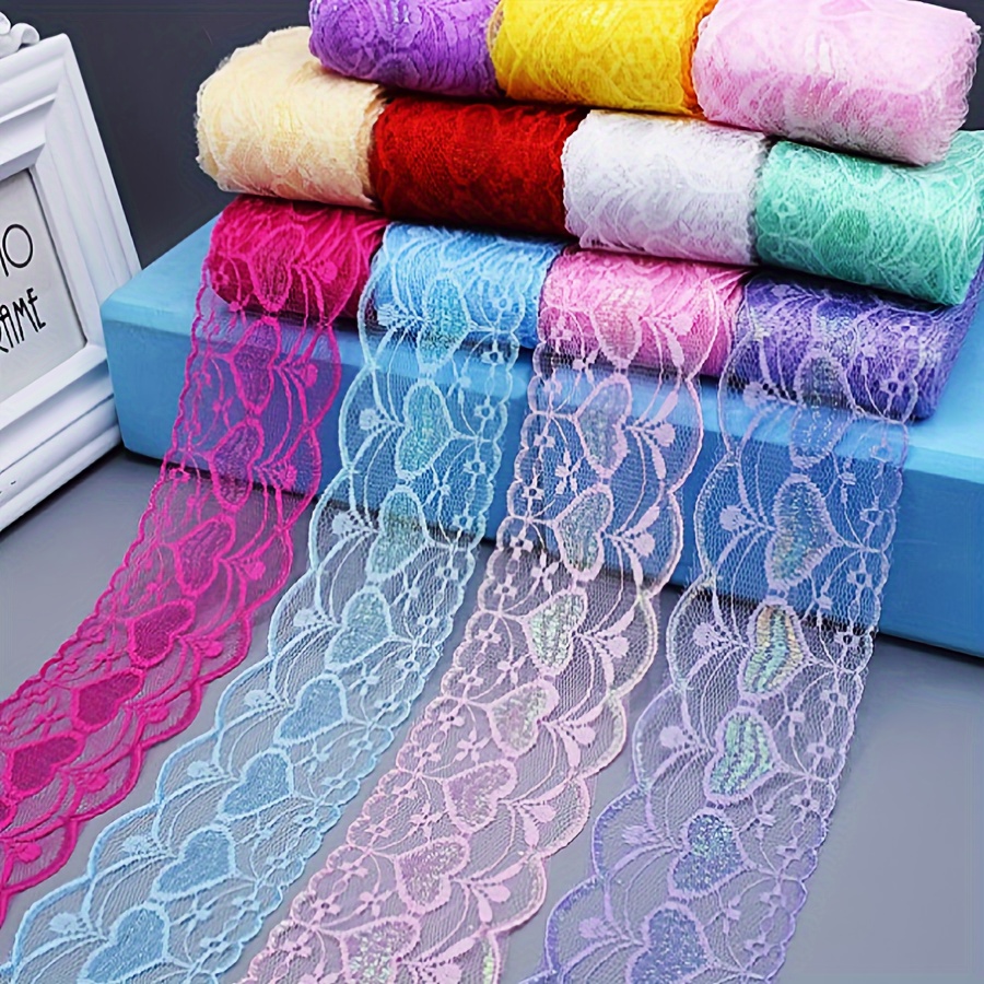 

Roll, Nylon Lace Trim Ribbon, Wide Floral Heart Pattern, , Diy Sewing Craft, Curtain Embellishment, Sofa Bedding Decoration