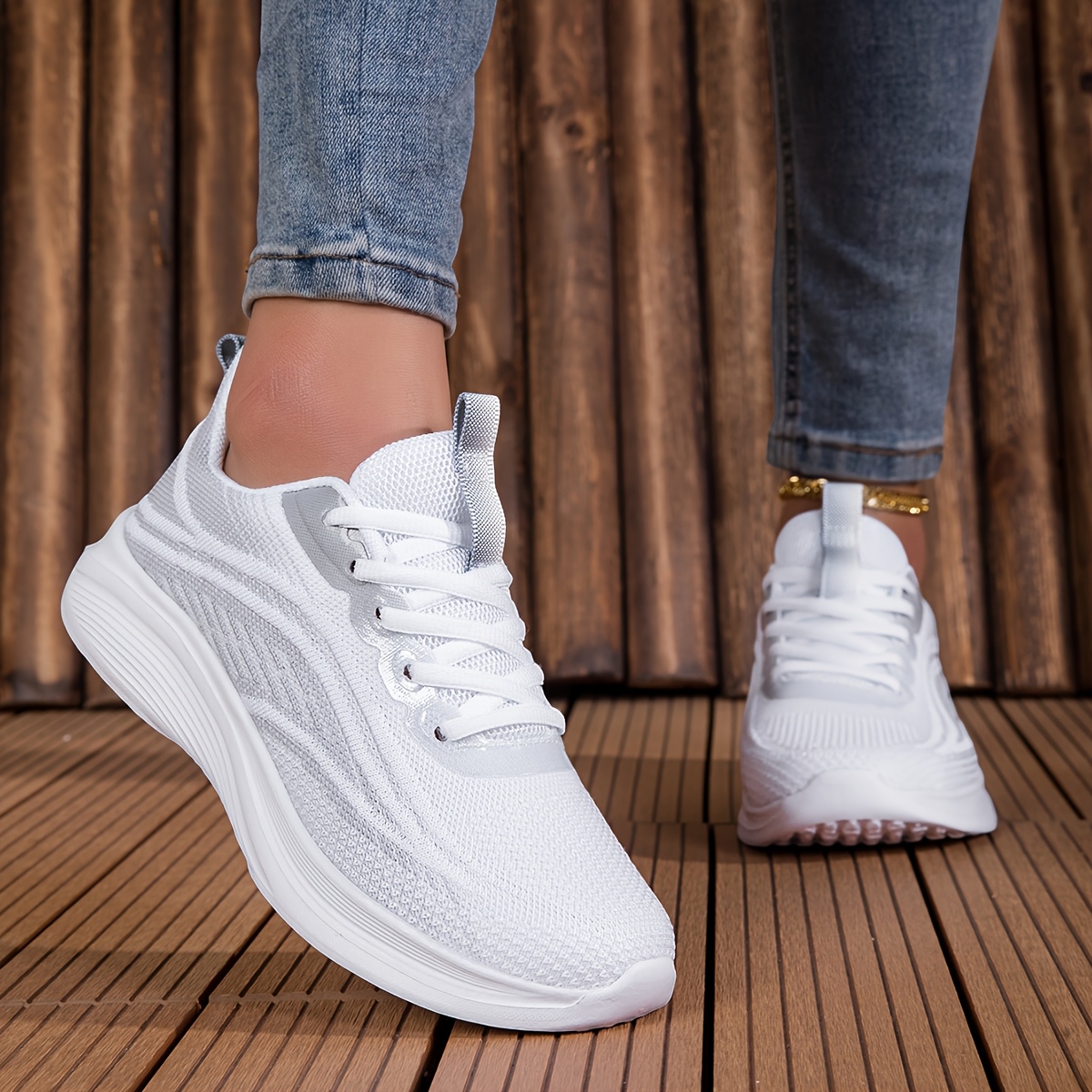 TEMU 2026 New Breathable Women's Athletic Running Footwear, Outdoor Slip-resistant And Durable Hiking And Off-road Running Shoes, Lightweight And