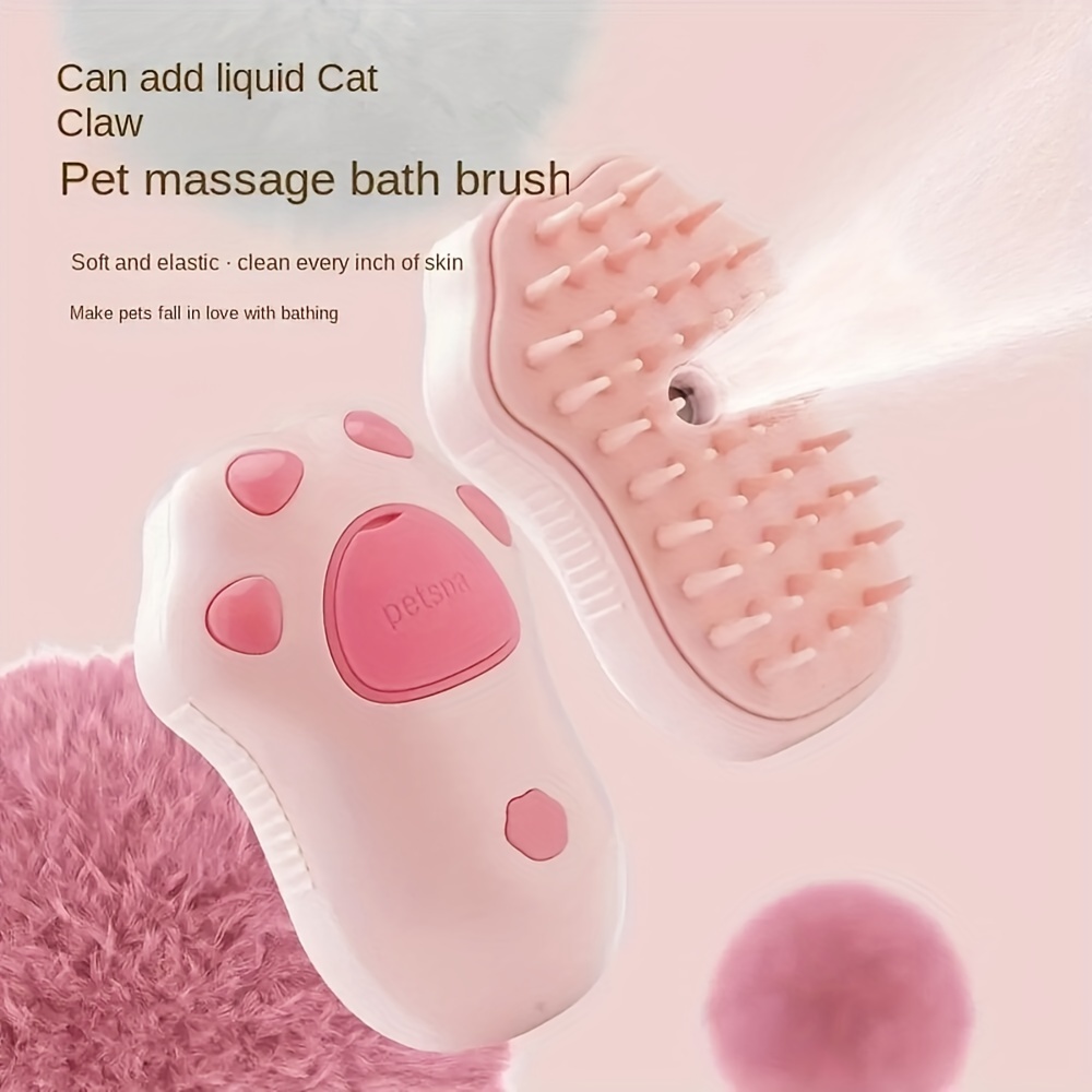 

3 In1 Cat Steamy Brush, Self Cleaning Steam Cat Brush, Cat Steamer Brush For Massage, Cat Grooming Brush, Pet Hair Removal Comb For Cat And Dog