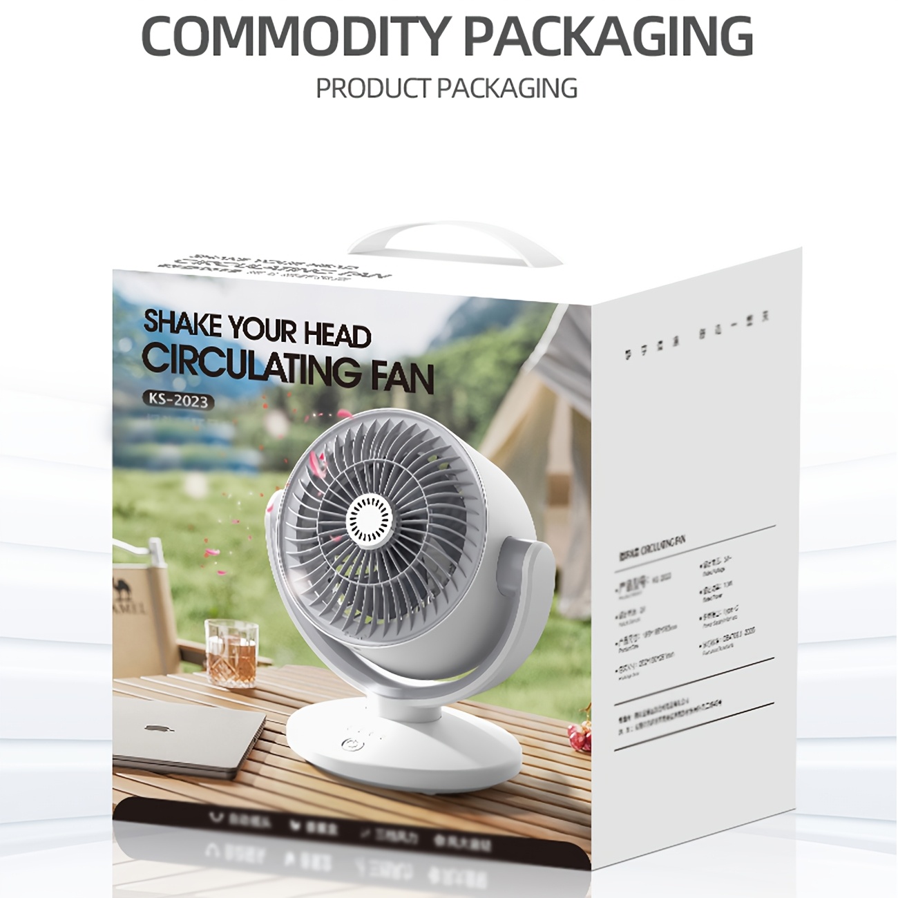 Air Circulating Fan, Strong Wind And Low Noise, USB Charging, Oscillating Left And Right, 90° Elevation Angle Blowing, Adjustable Wind Speed, Suitable for Camping, Home, Bedroom, Office, Dormitory And Other Places
