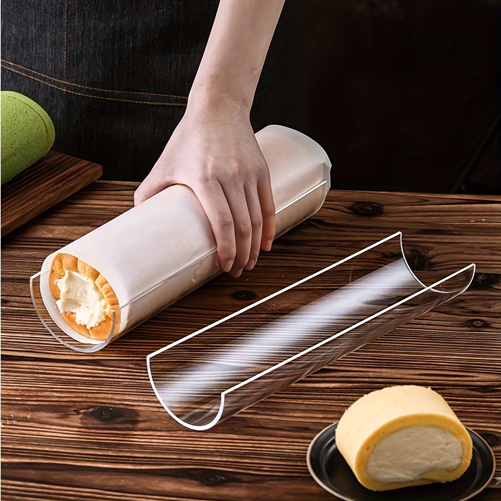 

Acrylic Cake Roll Setter, U-shape Transparent Fixer, Half Round Thickened, 30cm Baking Tool For Perfect Cake Rolls