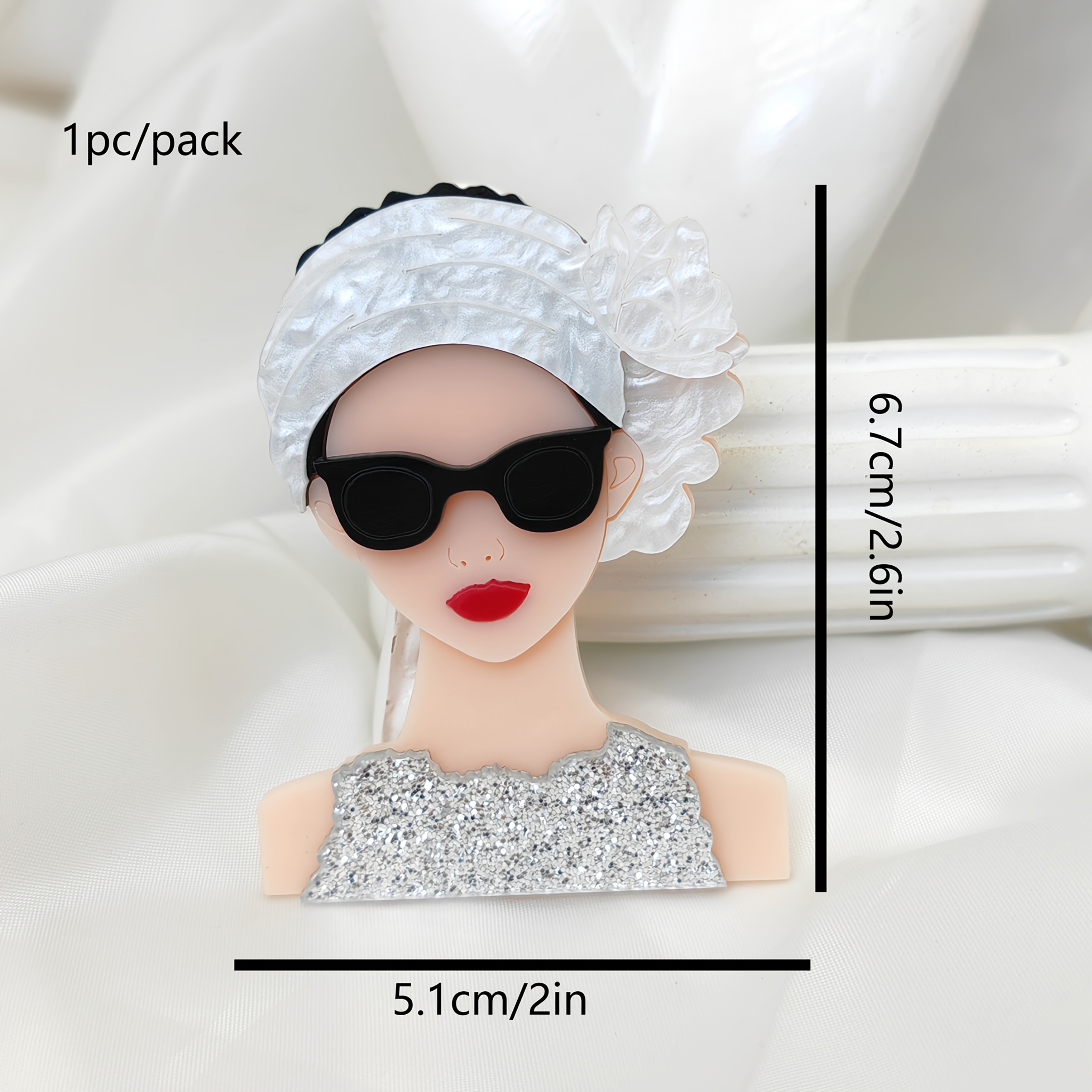 E-shop 2D-flache, 2D-flache Vintage-Mehrschicht-Acryl-Laminat-Brosche – Festliches Geschenk, Modeaccessoire, niedliche hübsche Mädchennadel, für alle