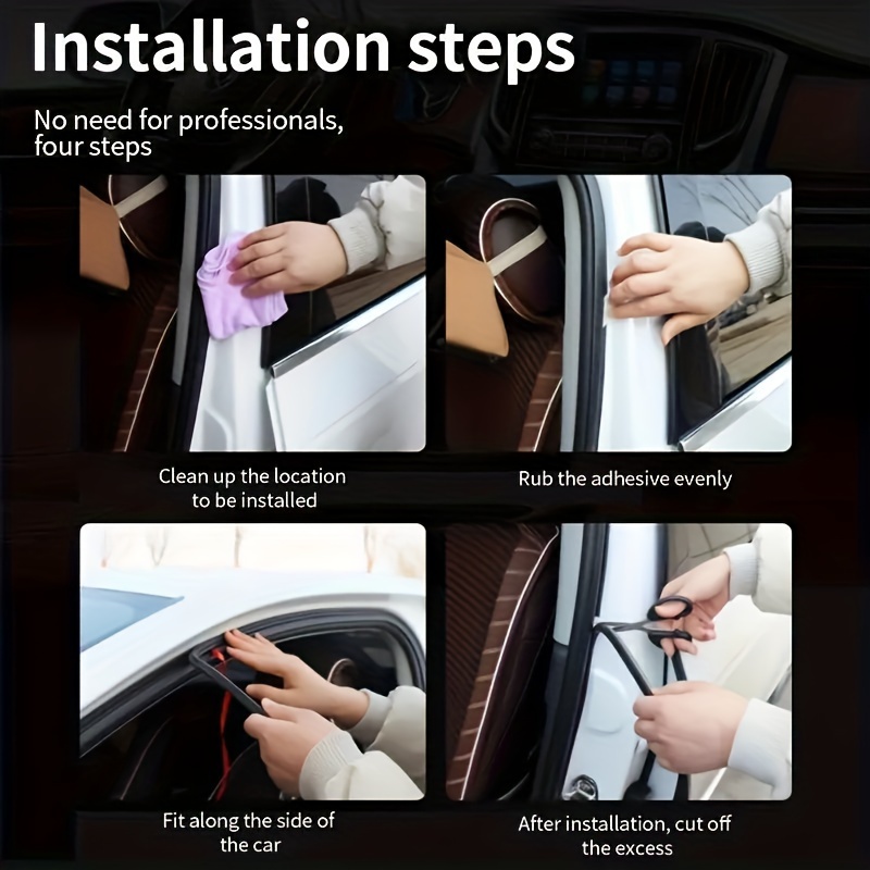 Automatinė sandarinimo juosta su penkiais lizdais, dvigubo sluoksnio garso izoliacinė sandarinimo guminė juosta, tinkanti visoms automobilių durelėms, garso izoliacinė juosta, universali apsauga nuo susidūrimo, dulkių mažinimas ir triukšmo mažinimas, stora guminė juosta