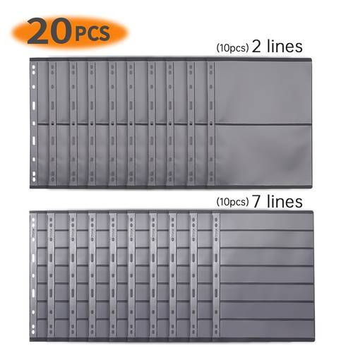20 stamp pages set containing 10 7 row stamp pages and row stamp pages stamp pages for stamp album pages stamp pages for stamp albums with loose leaf binders with standard 9 hole binding sleeves