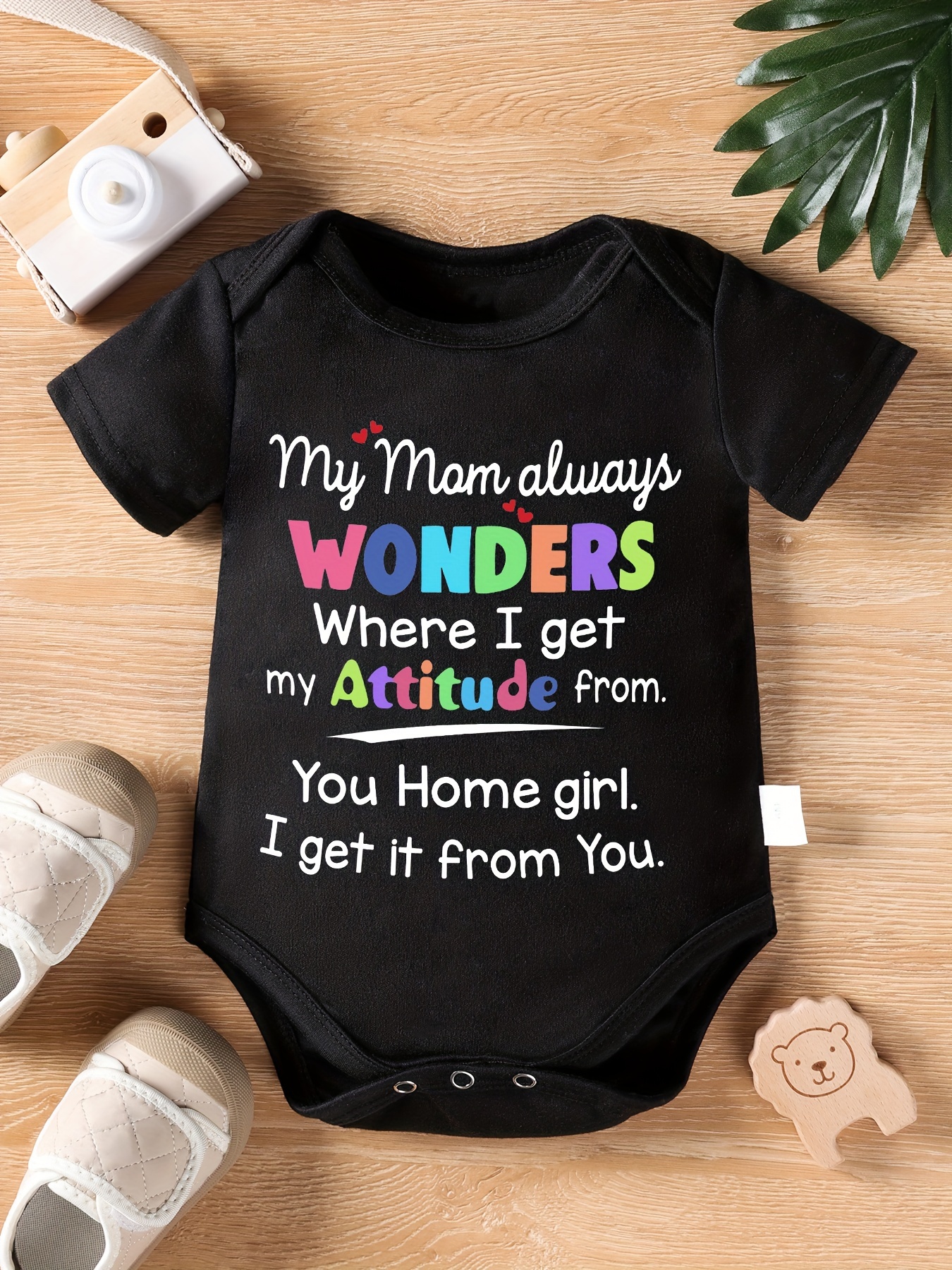 infant's mom print bodysuit Temu Oman