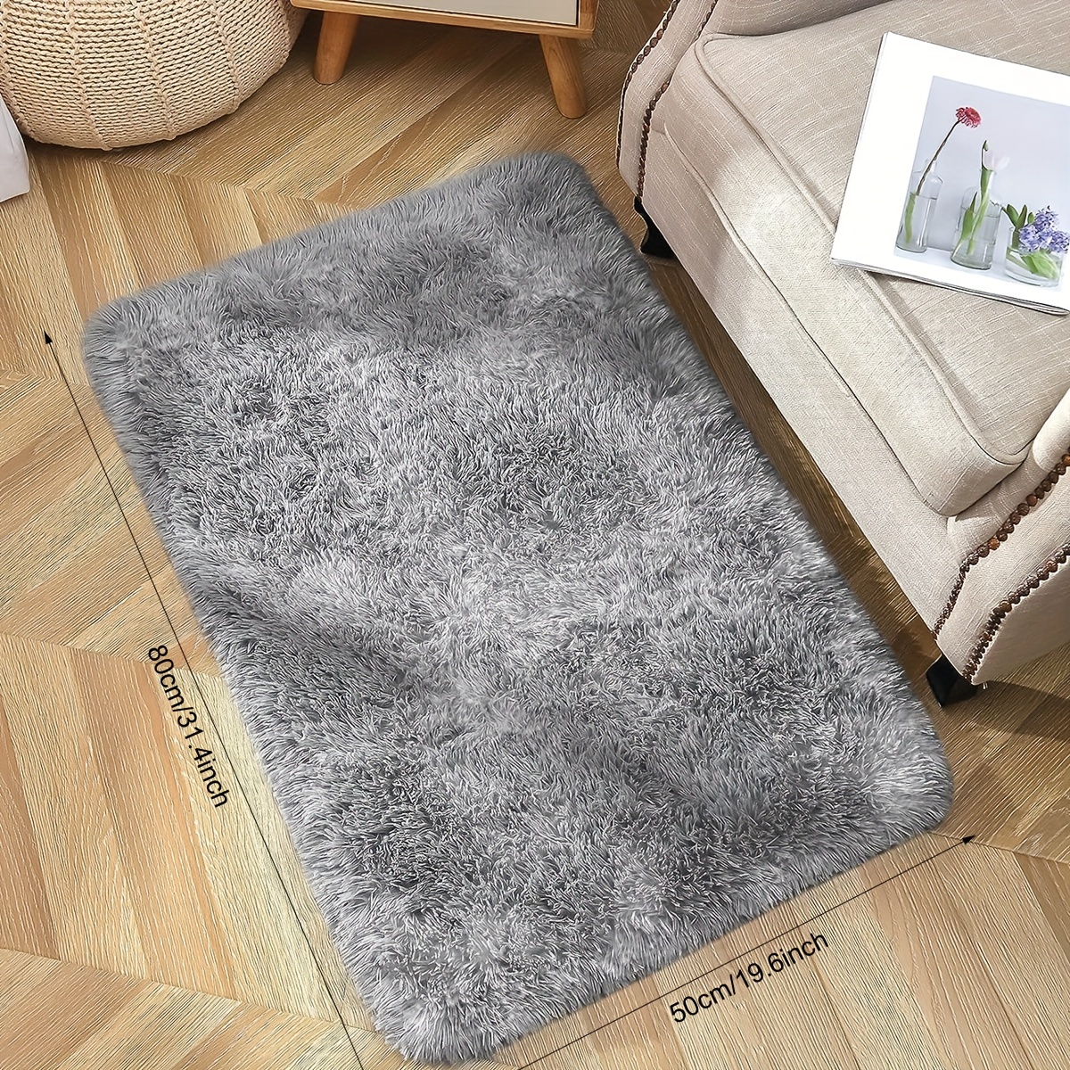 super soft shag area rug for living room and bedroom stain resistant lightweight washable polyester indoor rug rectangle     room decor   1pc details 2