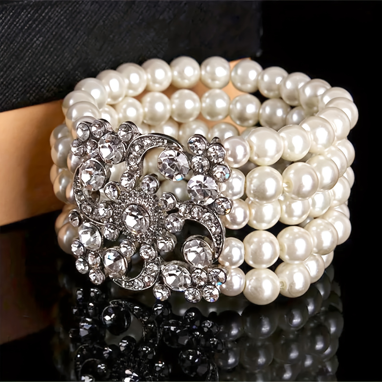 

1920s - Bracelet - , , 5 Of Synthetic Zirconia & , For Or Parties