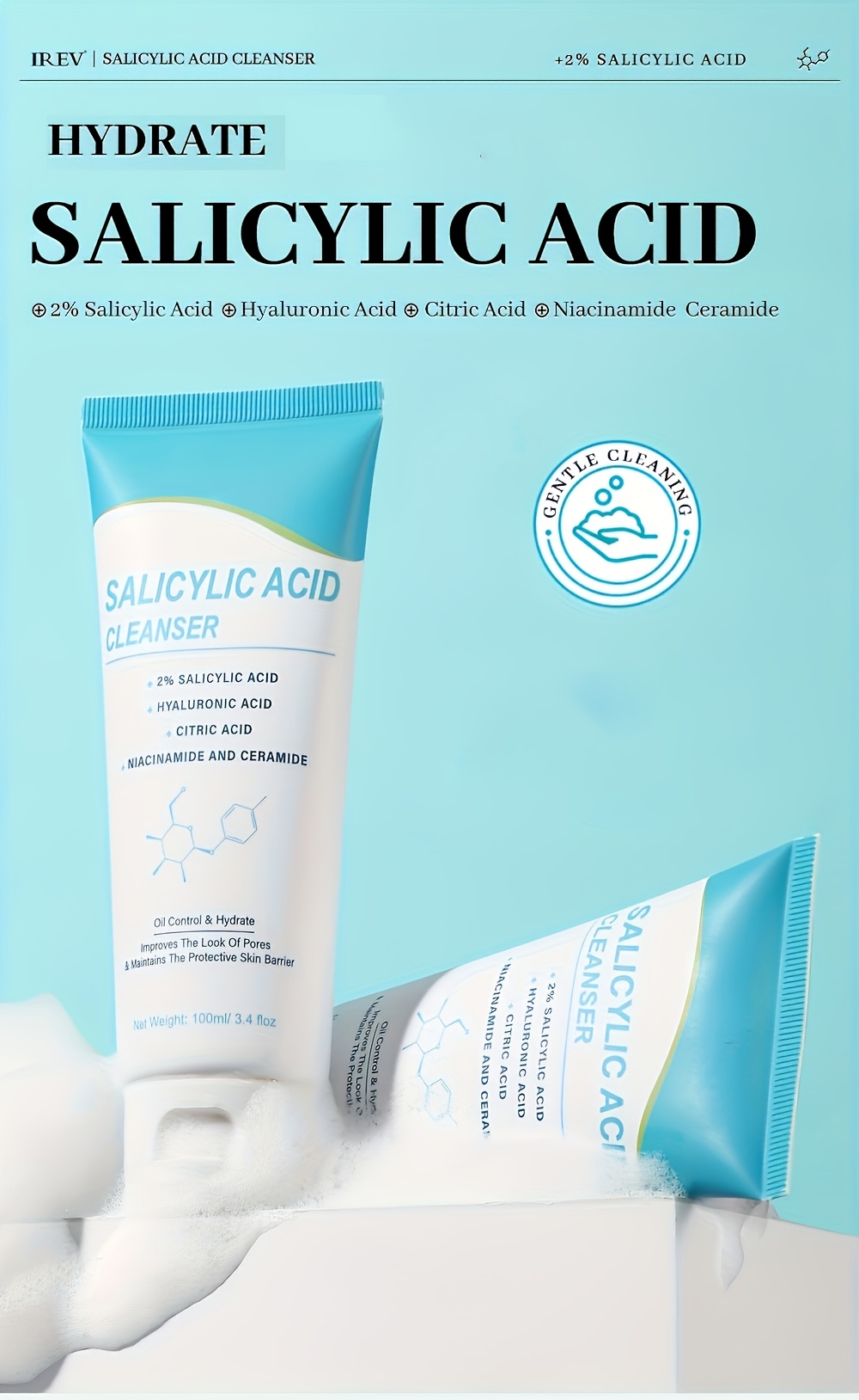 salicylic acid facial wash with hyaluronic acid salicylic acid ingredients deep cleansing moisturizing suitable for   types men and     for birthday trips details 0