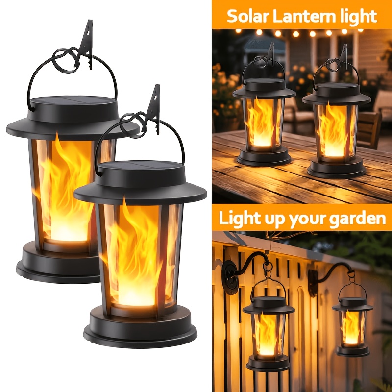 Image of 2/4 Pack Solar Lanterns Outdoor, Hanging Solar Lights For Outside Patio Porch Garden Tabletop Decor, Bright Led Warm White Solar Powered Lighting, Unique Gardening Gifts For Mom