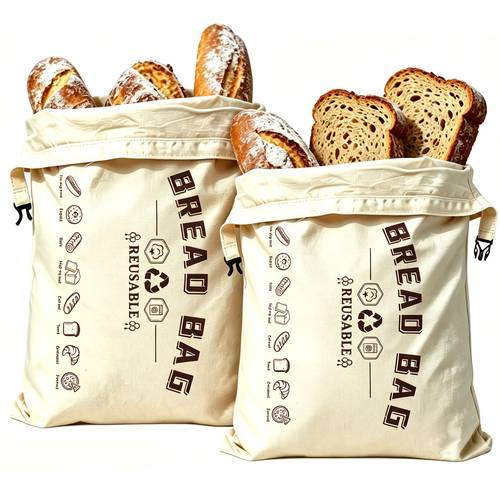 item picture 1 2 packs beeswax bread bags reusable bread bags freezer bread storage container fresh keeping extra large bread bags reusable food storage bag