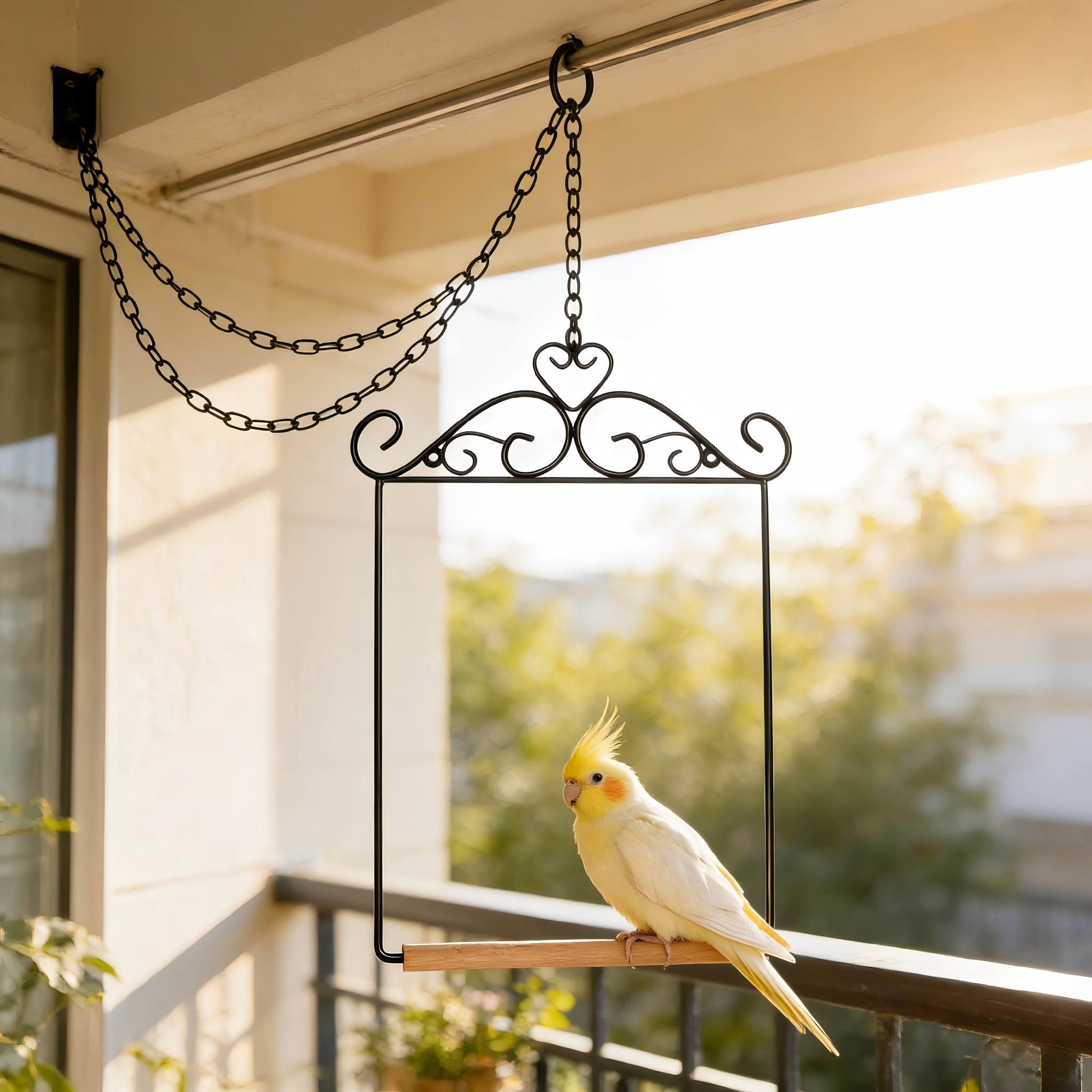 Portable Bird Stand with Removable Play Frame