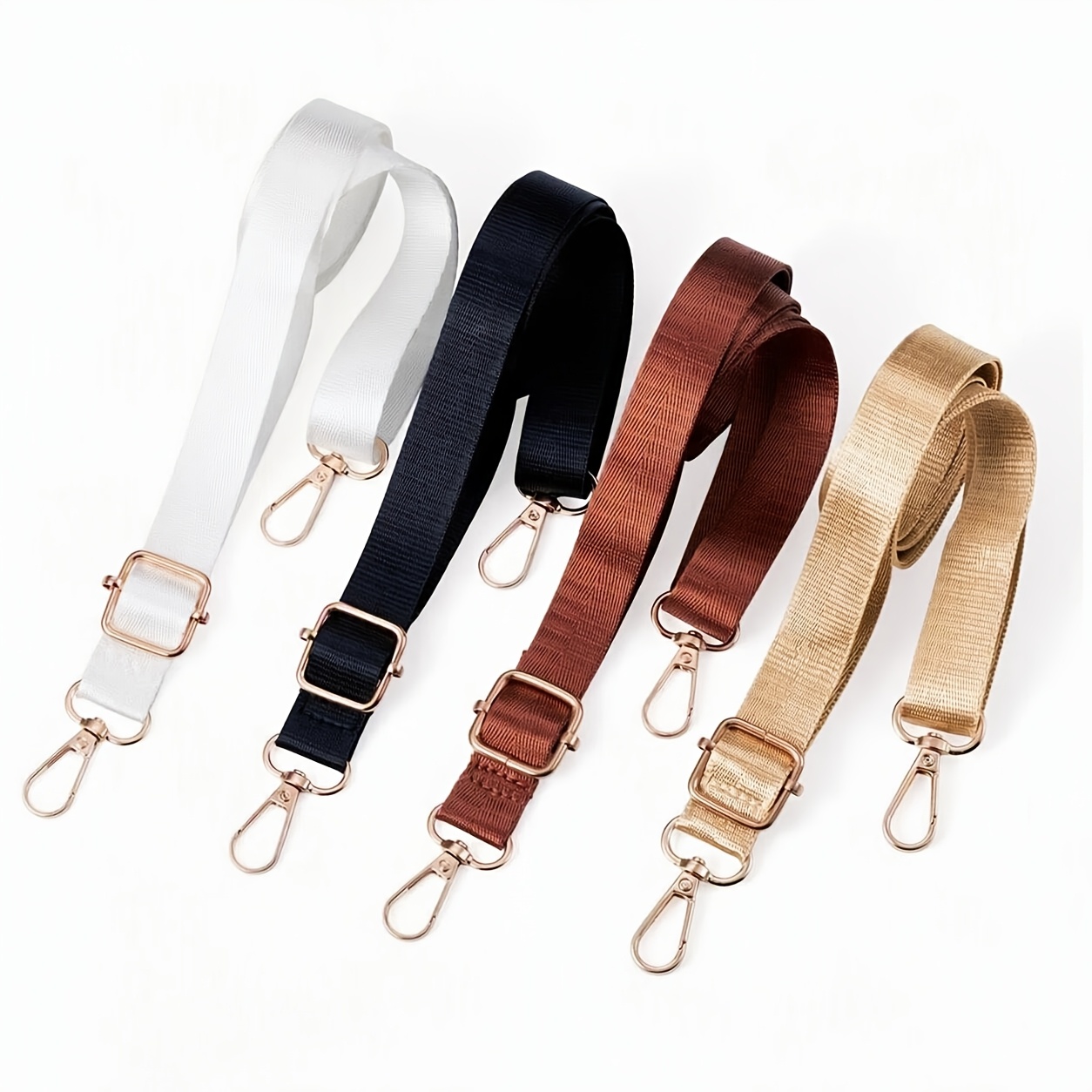TEMU 4 pezzi di cinghie per borse in nylon, con chiusure in metallo, oro, colori misti, lunghezza 695~1270 mm, per di accessori per borse, creazione