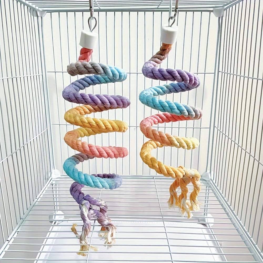 

Rope Bird Swing: Vibrant Parrot Toy For Climbing And Swinging - Suitable For Small Birds